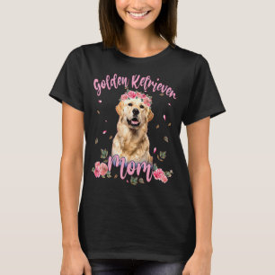 T-shirt Maman Chien Fleur Retriever Golden Mignon Femmes