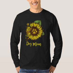 T-shirt Maman Chien Pattes de Chien Tournesol Maman Chien