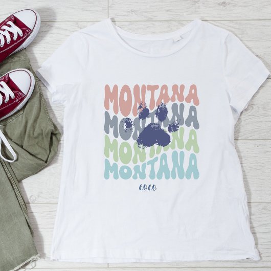 T-shirt maman Chien Retro Montana