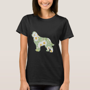 T-shirt Maman chien Terre-Neuve fleur de marguerite, fleur