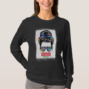 T-shirt Maman chignon désordonné Mois du patrimoine hispan