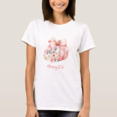 T-shirt Maman Citrouille rose mignonne (Devant)