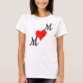 T-shirt Maman Coeur rouge et typographie de script (Devant)