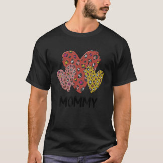 T-shirt Maman Coeurs Leopard Plaid Vlentines Jour Garçons 