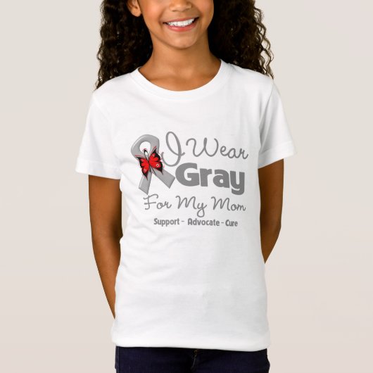 T-Shirt Maman - conscience grise de ruban (Devant)