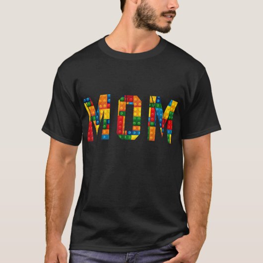 T-shirt Maman Constructeur de briques Funny Blocs Maître C (Devant)