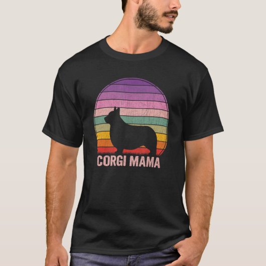 T-shirt Maman Corgi Graphique Rétro Corgi (Devant)