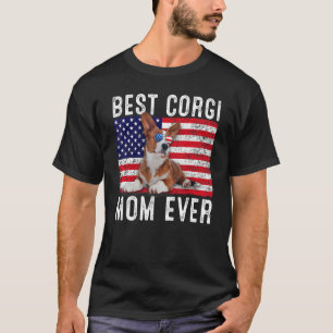T-shirt Maman Corgi Usa Drapeau Américain Propriétaire de