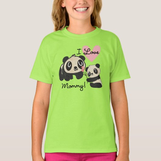 T-shirt Maman d'amour des pandas I (Devant)