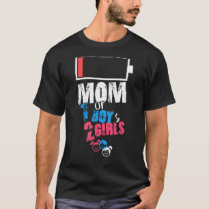 T-shirt Maman De 1 Garçon Et 2 Filles Mères Fête des pères