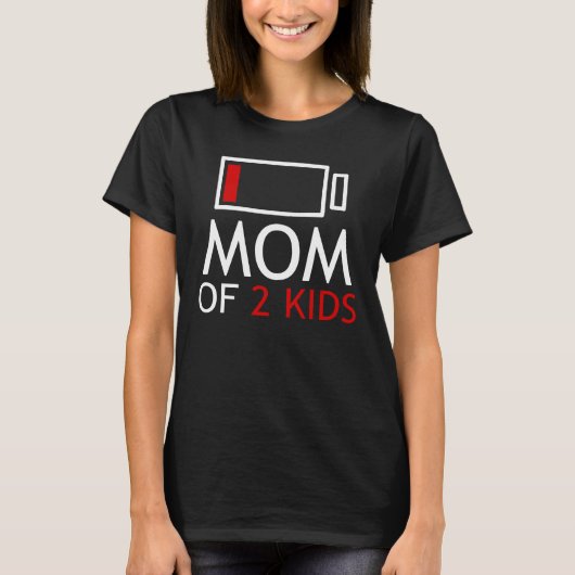 T-shirt maman de 2 enfants (Devant)