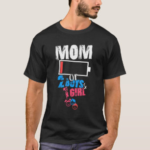 T-shirt Maman De 2 Garçons 1 Fille Mères Fête des pères An