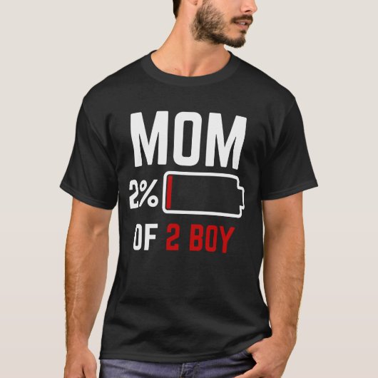 T-shirt Maman de 2 Garçons Batterie basse Anniversaire Gar (Devant)