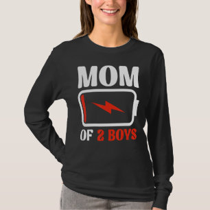 T-shirt Maman De 2 Garçons Femme De Fête De La Mère Du Fil