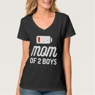 T-shirt Maman De 2 Garçons Fête Des Mères Anniversaire De