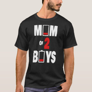 T-shirt Maman De 2 Garçons Fête Des Mères Maman Jumeaux Ma