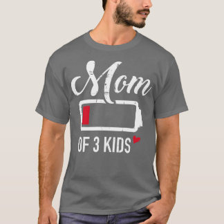 T-shirt Maman de 3 enfants batterie basse