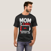 T-shirt Maman de 3 filles Batterie basse de la fille Mères (Devant entier)