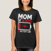 T-shirt Maman de 3 garçons Batterie basse de Son Fils Moth (Devant)