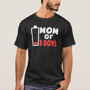 T-shirt Maman De 3 Garçons Batterie Basse Pour La Fête Des
