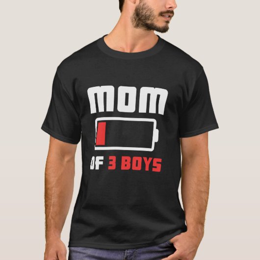 T-shirt Maman de 3 Garçons Drôle Fête des Mères (Devant)