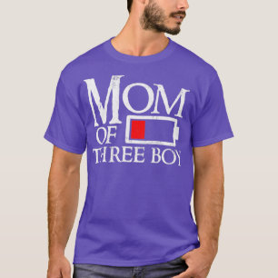T-shirt Maman de 3 garçons faible batterie drôle