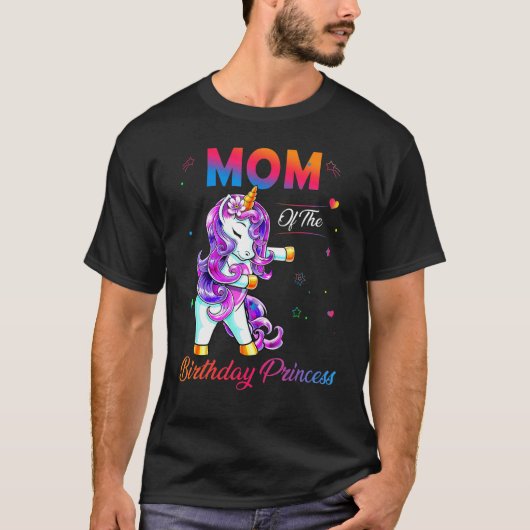 T-shirt Maman De Anniversaire Princesse Flossing Unicorn H (Devant)