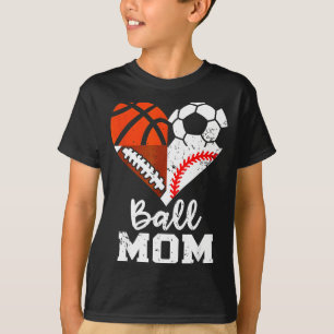 T-shirt Maman de balle Cœur Drôle Football Basket-ball Bas