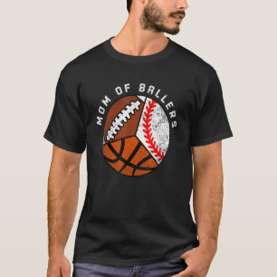 T-shirt Maman De Ballers Baseball Basketball Football