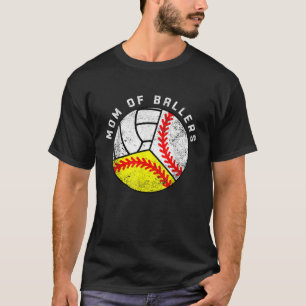 T-shirt Maman De Ballers Drôle Baseball Softball Volleybal