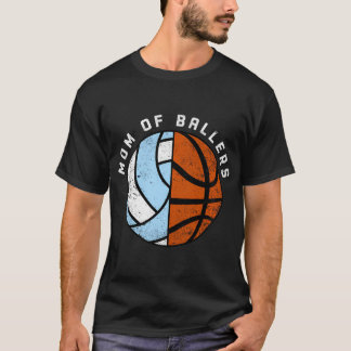 T-shirt Maman De Ballers Funny Volleyball Basketball Maman