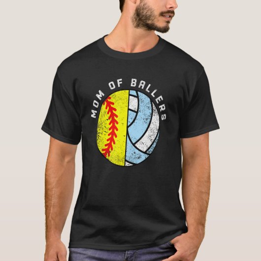 T-shirt Maman De Ballers Softball Volleyball Maman (Devant)