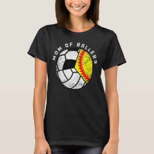 T-shirt Maman De Ballers Softball Volleyball Soccer Maman