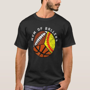T-shirt Maman De Ballon Softball Basketball Football Maman