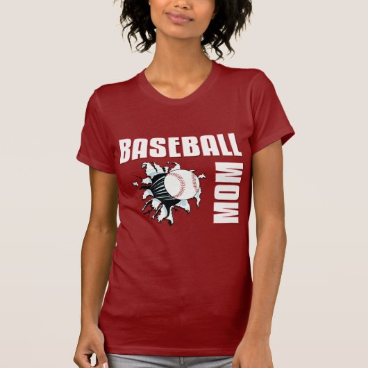 T-shirt Maman de base-ball (Devant)