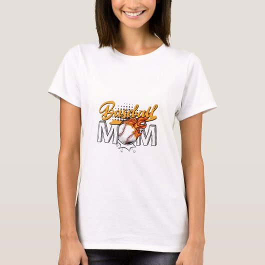 T-shirt Maman de baseball (Devant)