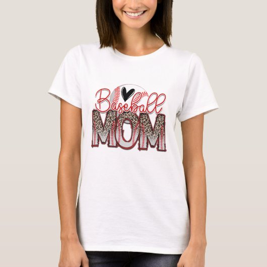 T-shirt Maman de baseball (Devant)