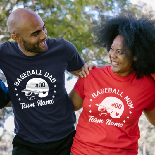 T-shirt Maman de baseball avec nom et numéro