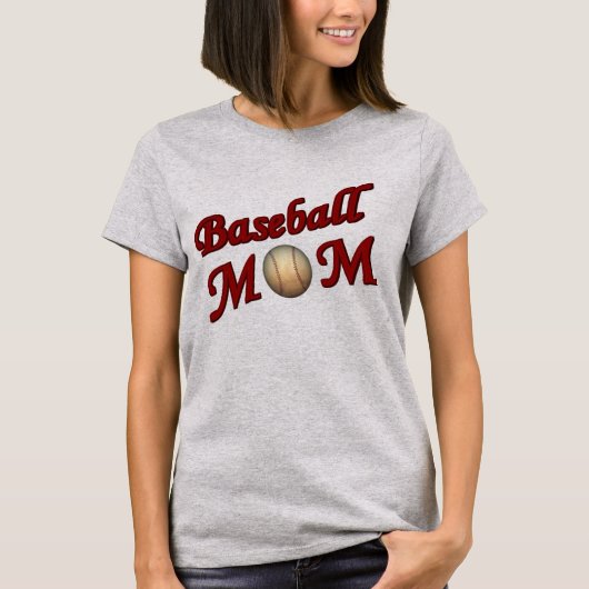 T-shirt Maman de baseball mignonne (Devant)
