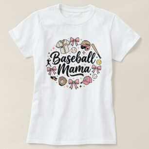 T-shirt maman de baseball rose adorable - Élégant