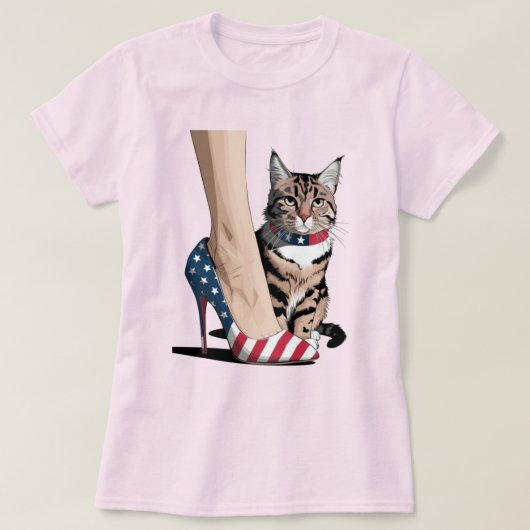 T-shirt Maman de chat patriotique (Design devant)