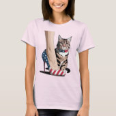 T-shirt Maman de chat patriotique (Devant)