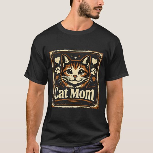 T-shirt Maman de chat – Tee de l'amour maternel félin fier (Devant)