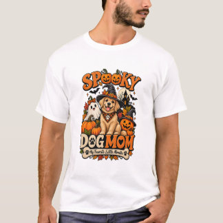T-shirt Maman de chien effrayant Halloween Mignon Squelett