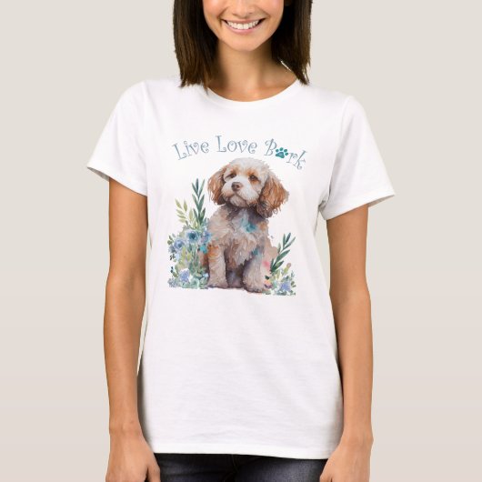 T-shirt Maman de Cockapoo Fleurie (Devant)