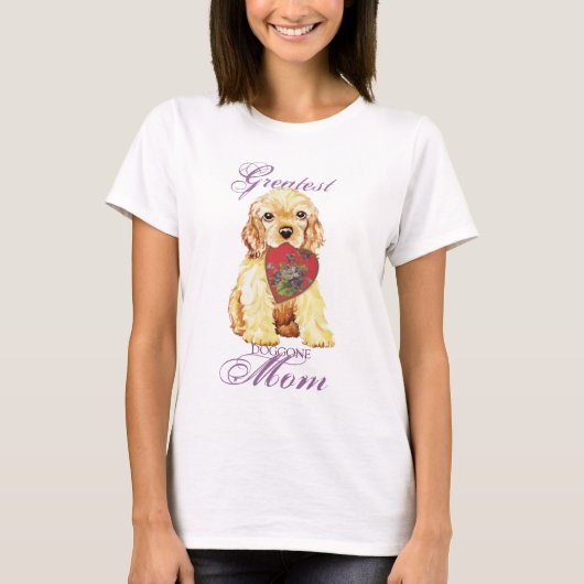 T-shirt Maman de coeur de cocker (Devant)