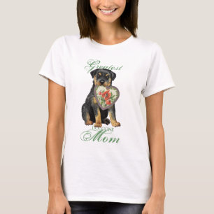 T-shirt Maman de coeur de rottweiler