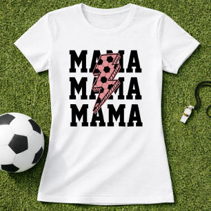 T-shirt Maman de footballeur Maman de football Foudre