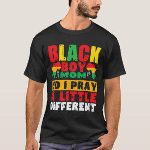 T-shirt Maman de garçon noir religieux Mois de l'histoire