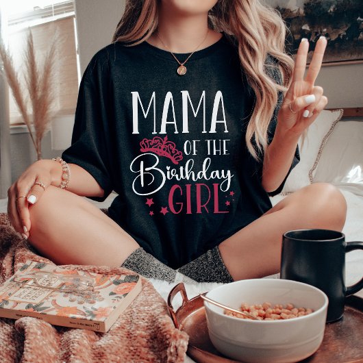 T-shirt Maman de la fille d'anniversaire Custom Matching f